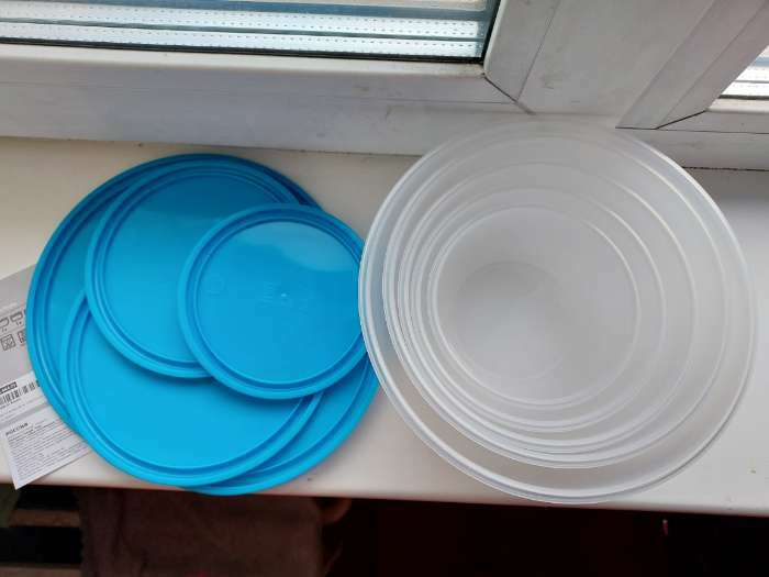Фотография покупателя товара Набор контейнеров РЕДА, 5 шт, круглой формы, цвет синий / голубой - Фото 2