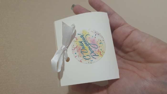 Фотография покупателя товара Коробка складная под конфеты, пирожные с лентой, белый, 6 х 6 х 4 см - Фото 1