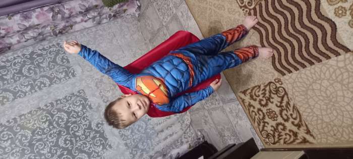 Фотография покупателя товара Карнавальный костюм "Супермэн" с мускулами Warner Brothers р.116-60 - Фото 1