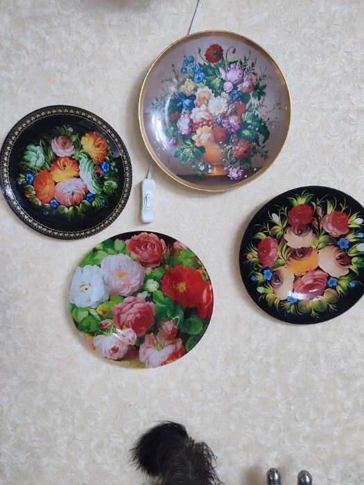 Фотография покупателя товара Тарелка Доляна «Народные мотивы», d=18 см, стекло, чёрная - Фото 1