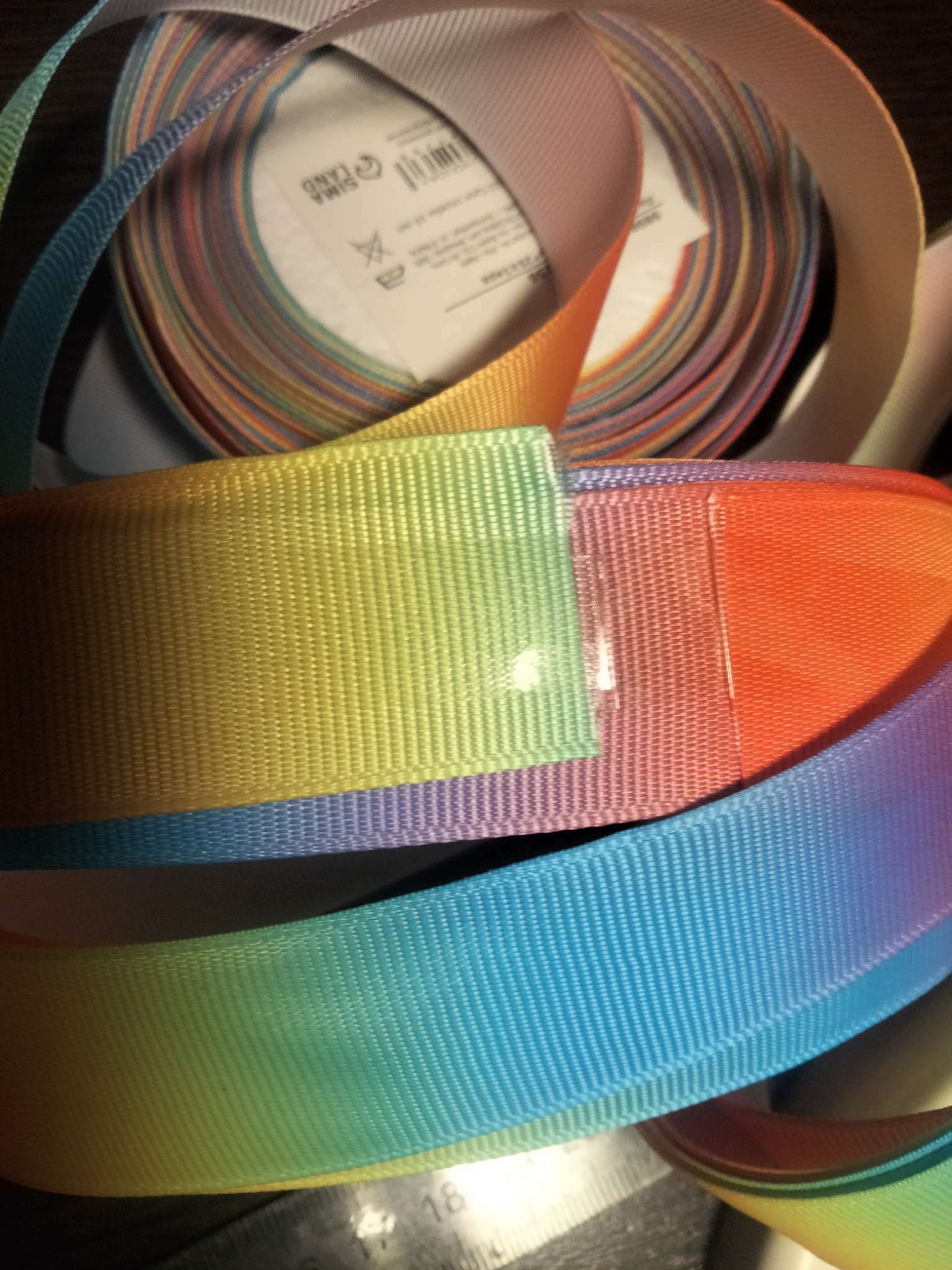 Фотография покупателя товара Лента репсовая «Радуга», 25 мм, 23 ± 1 м, разноцветная
