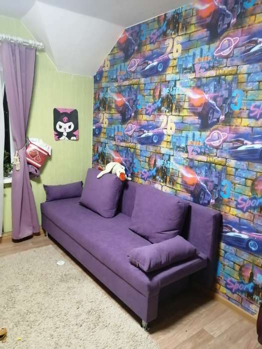 Фотография покупателя товара Диван-кровать «Токио», механизм еврокнижка, велюр, цвет фиолетовый