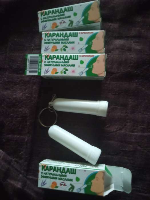 Фотография покупателя товара Карандаш-ингалятор от простуды с мятой и эвкалиптом (с брелоком) - Фото 1