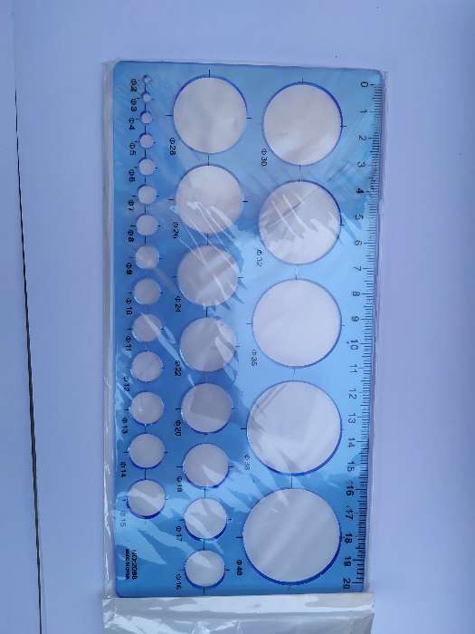 Фотография покупателя товара Линейка для квиллинга "Круги разных диаметров" пластик МИКС 20х10 см