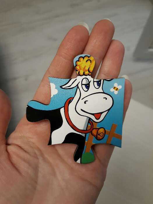 Фотография покупателя товара Пазл «Корова на лугу», 6 элементов, размер детали: 5 × 4,6 см - Фото 3