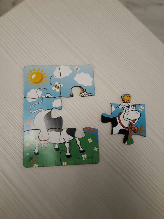 Фотография покупателя товара Пазл «Корова на лугу», 6 элементов, размер детали: 5 × 4,6 см - Фото 4