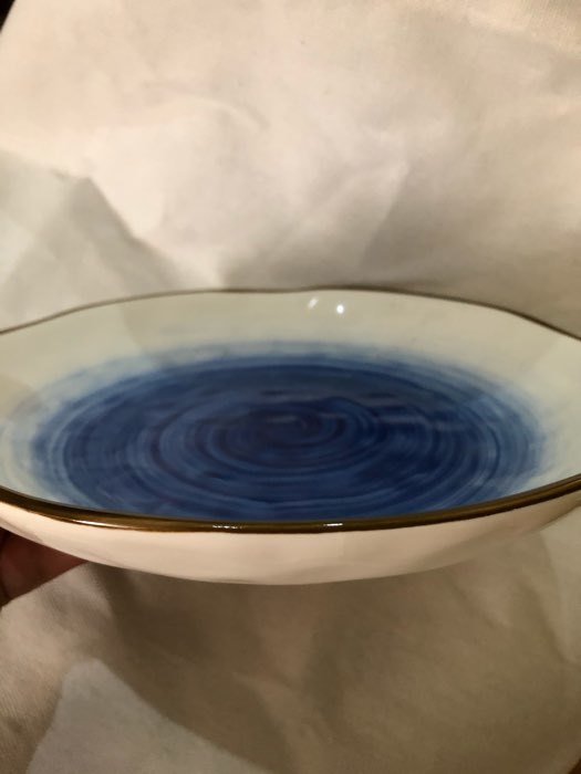 Фотография покупателя товара Тарелка фарфоровая глубокая Доляна «Космос», 550 мл, d=21,5 см, цвет синий