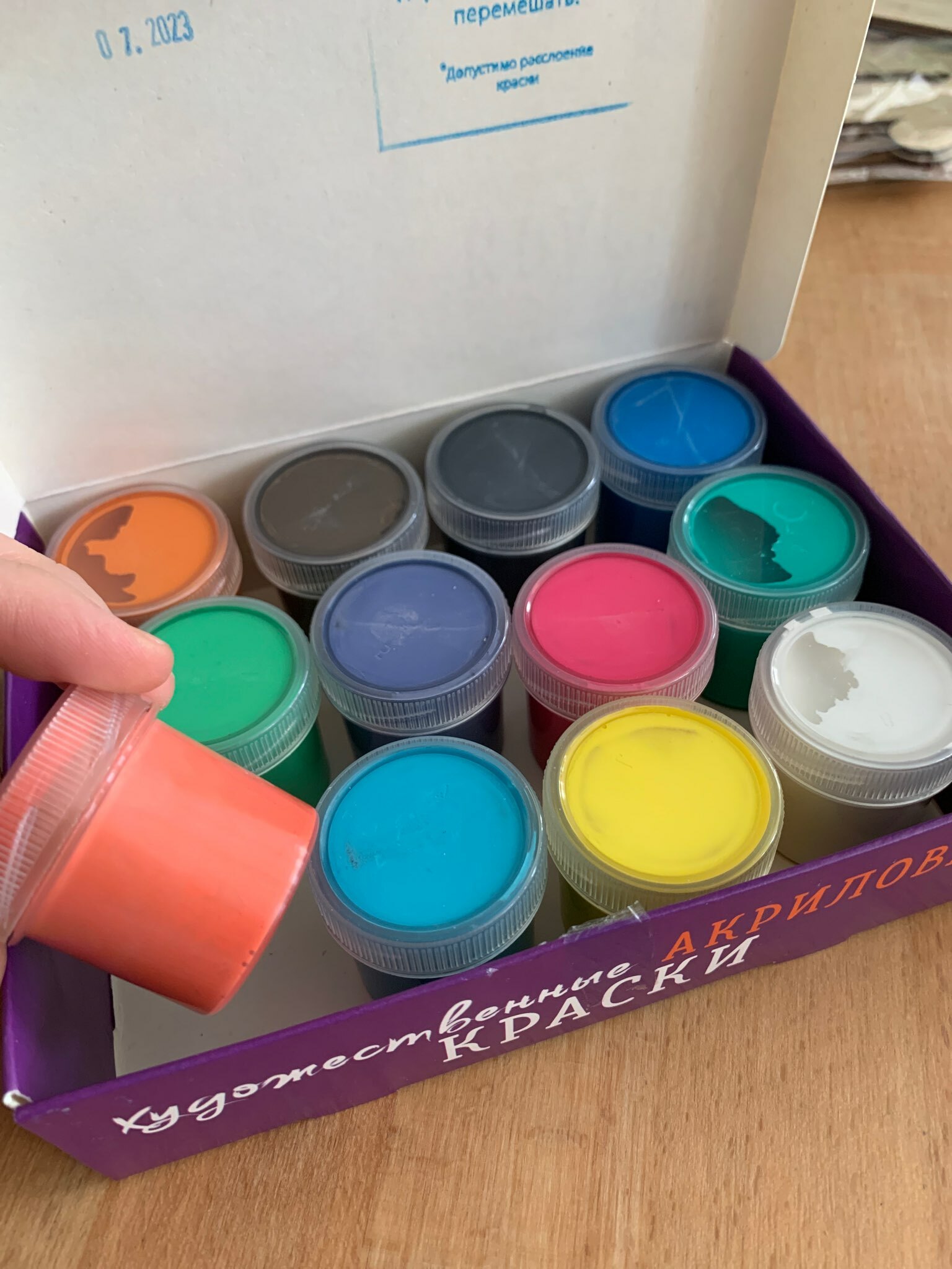 Фотография покупателя товара Краска акриловая, набор 12 цветов х 20 мл, Calligrata, художественная, морозостойкая, в картонной коробке - Фото 18