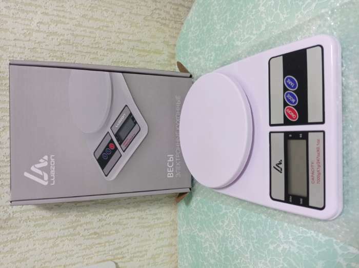 Фотография покупателя товара Весы кухонные Luazon LVK-704, электронные, до 7 кг, белые - Фото 3