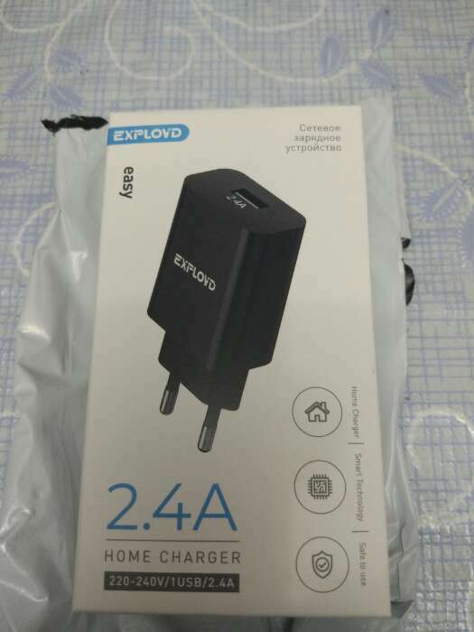 Фотография покупателя товара Сетевое зарядное устройство Exployd EX-Z-1418, 1 USB, 2.4 А, черное - Фото 1