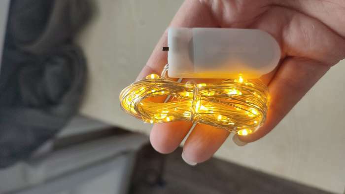 Фотография покупателя товара Гирлянда «Нить» 5 м роса, IP20, серебристая нить, 50 LED, свечение жёлтое, CR2032х2 - Фото 8