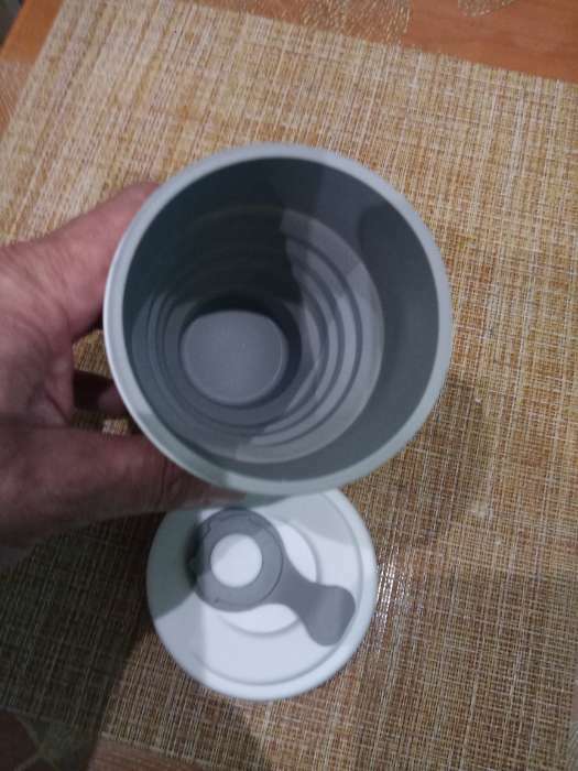 Фотография покупателя товара Стакан складной с крышкой «С собой», 350 мл, 8,5×14 см, цвет серый - Фото 4