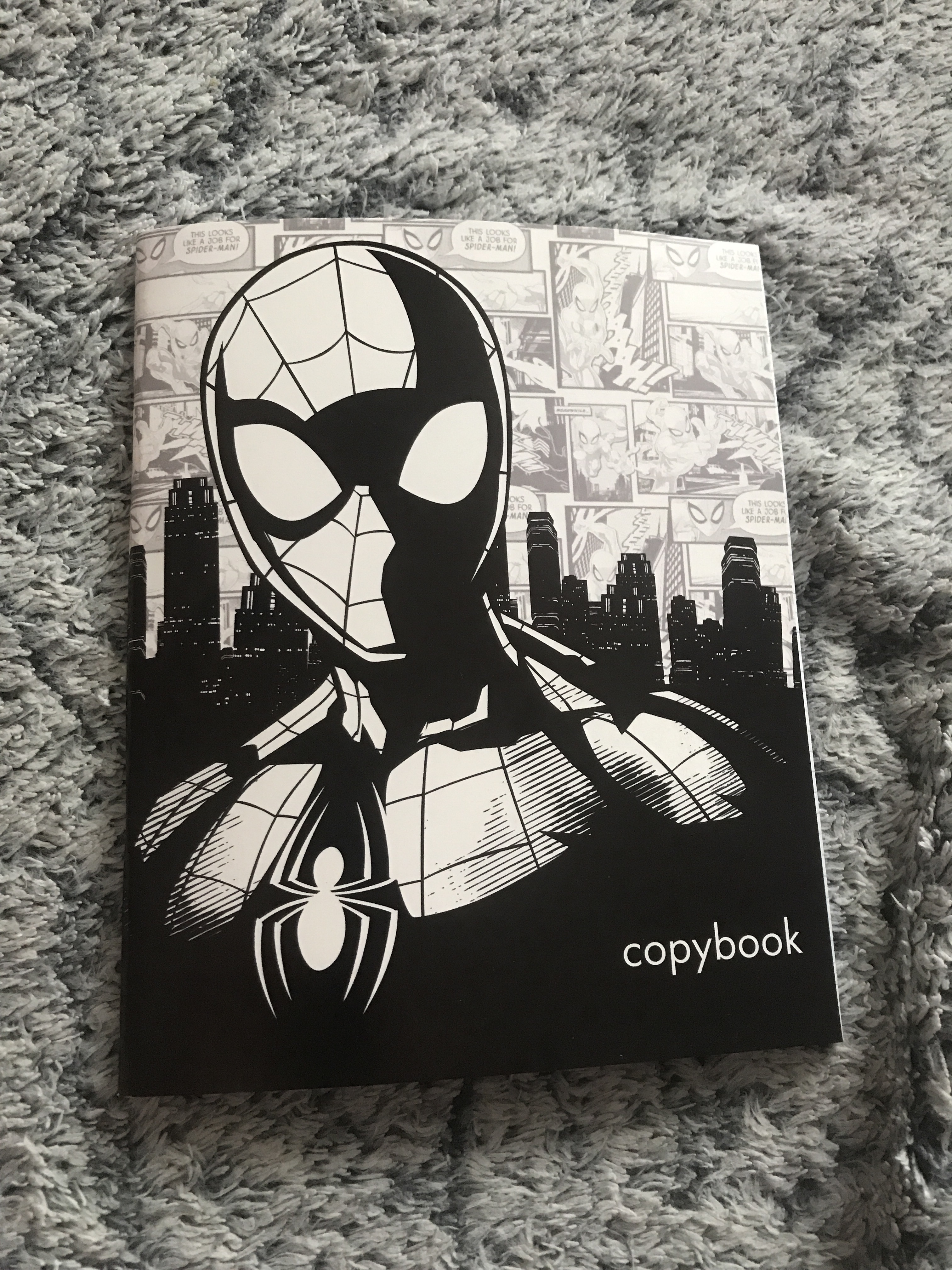 Фотография покупателя товара Тетрадь 48 листов в клетку, картонная обложка «Супергерой», «Человек-паук» - Фото 1