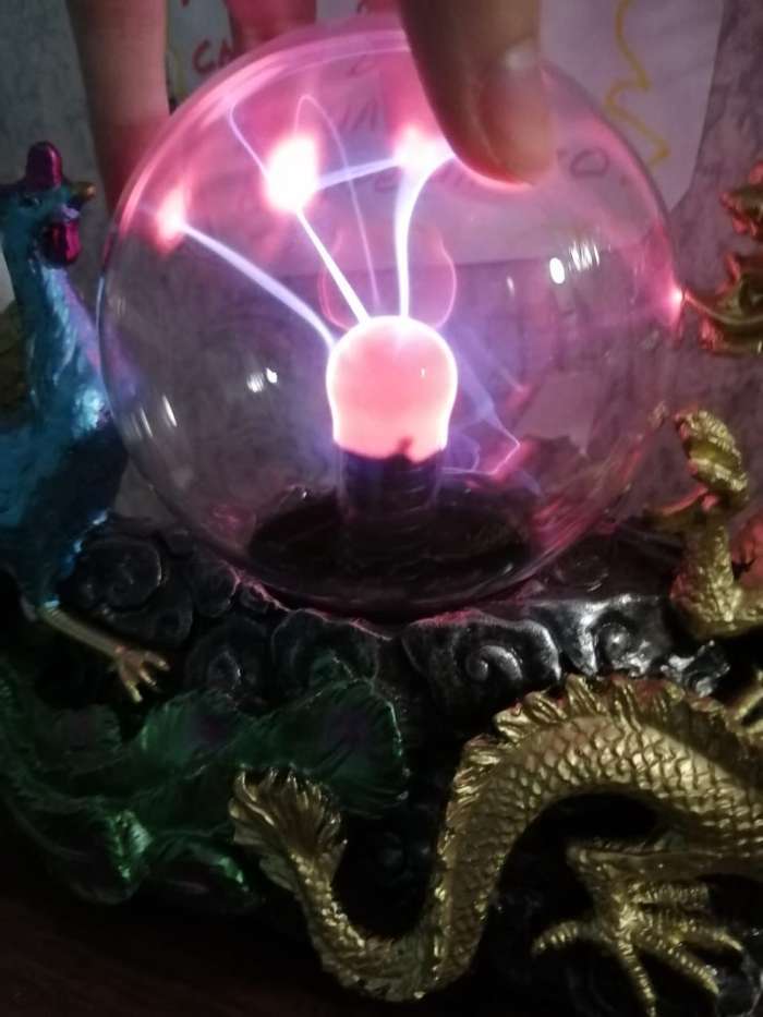 Фотография покупателя товара Плазменный шар "Дракон и птица", 23 см - Фото 5