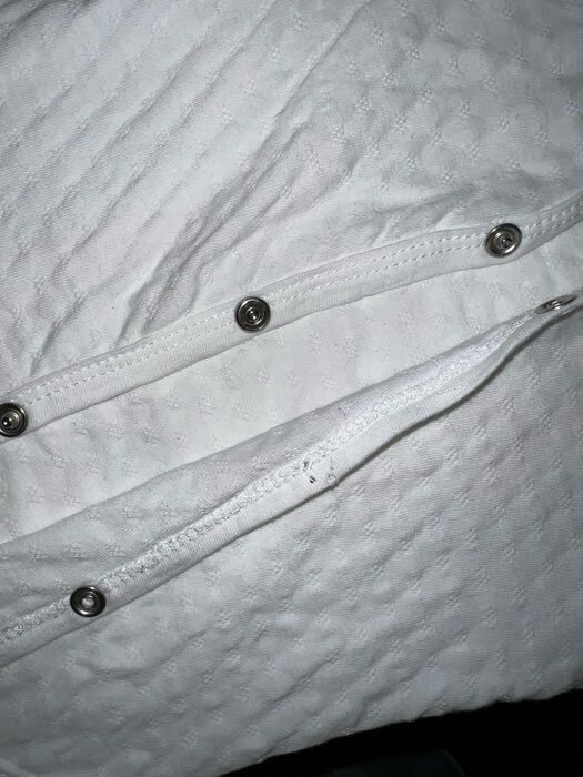 Фотография покупателя товара Боди с коротким рукавом цвет молочный, ажур, рост 74 см - Фото 1