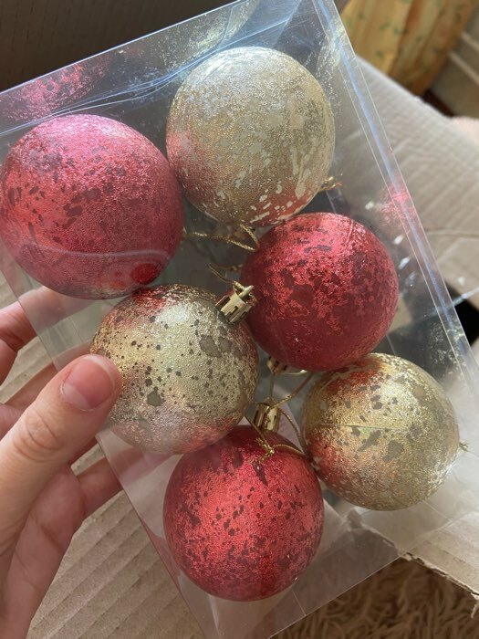 Фотография покупателя товара Ёлочные игрушки «Ретро», шары новогодние, d=6 см, набор 6 шт., красный - Фото 5