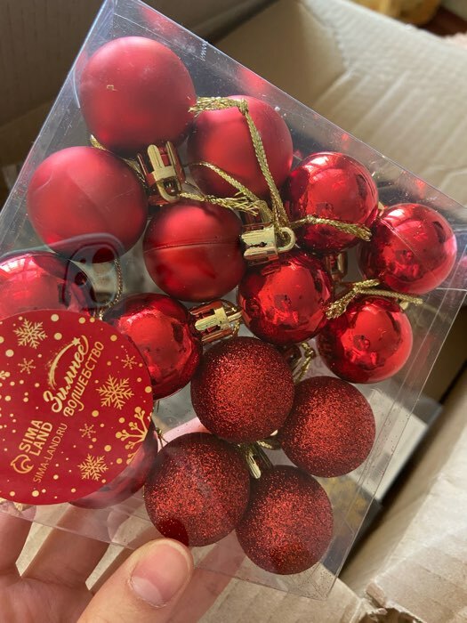 Фотография покупателя товара Ёлочные игрушки «Праздничный переполох», шары новогодние, d=3 см, набор16 шт., золотистый - Фото 6