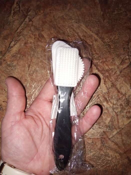 Фотография покупателя товара Щётка для обуви тройная: замша, нубук, велюр, 15×4 см, чёрная - Фото 13