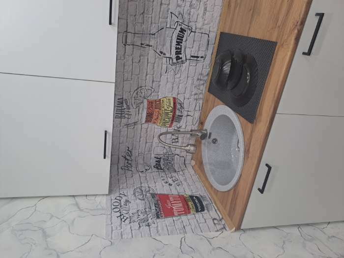 Фотография покупателя товара Мойка кухонная из камня MARRBAXX Виктори Z30Q10, d=475 мм, глянцевая, светло-серая - Фото 2