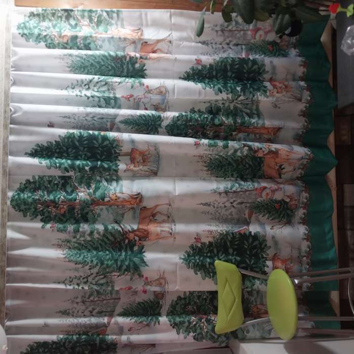 Фотография покупателя товара Комплект штор для кухни с подхватами «Новогодний лес» 145х180см-2 шт., габардин - Фото 3