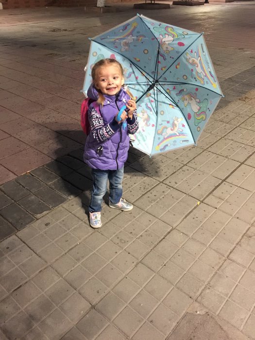 Фотография покупателя товара Зонт детский «Единорог» 80×80×65 см, цвет МИКС - Фото 2