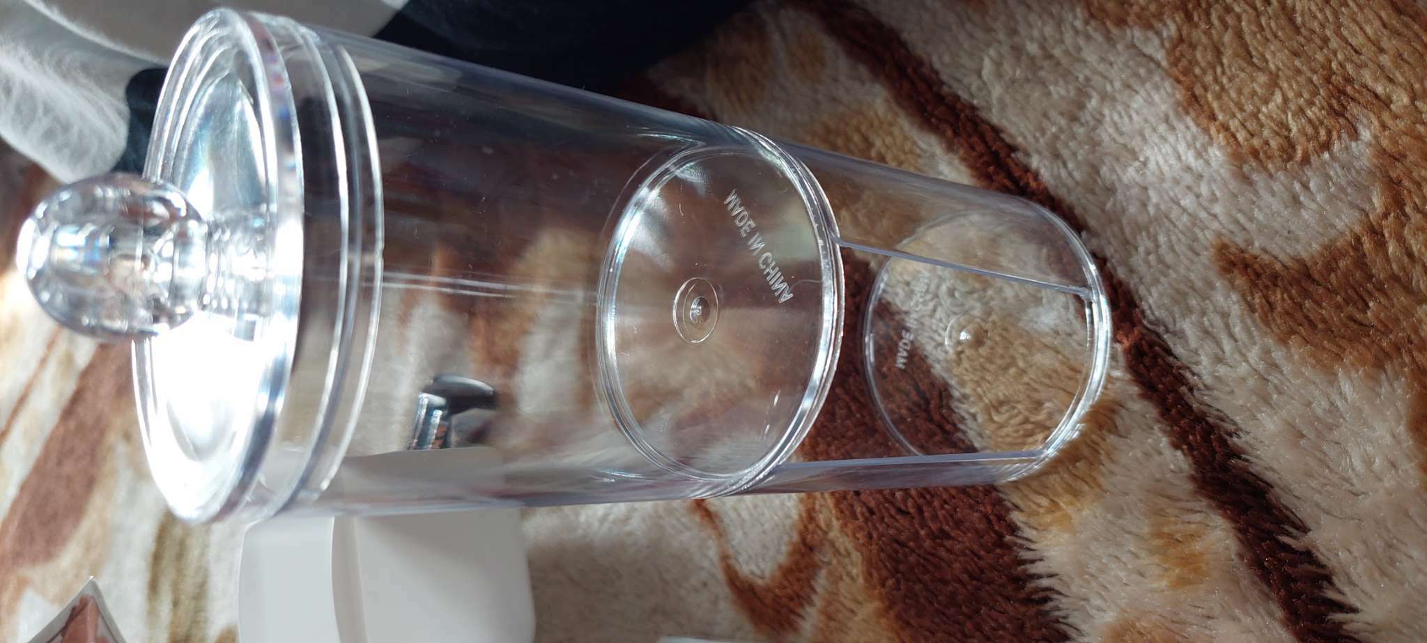 Фотография покупателя товара Органайзер для ватных палочек и дисков, с крышкой, 2 секции, 6.7×19 см, прозрачный - Фото 4