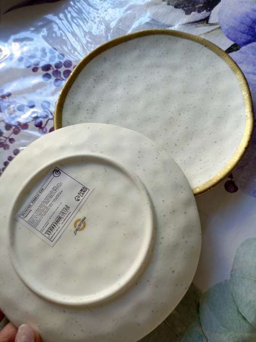 Фотография покупателя товара Тарелка фарфоровая десертная Magistro Poursephona, d=21 см, цвет бежевый - Фото 5