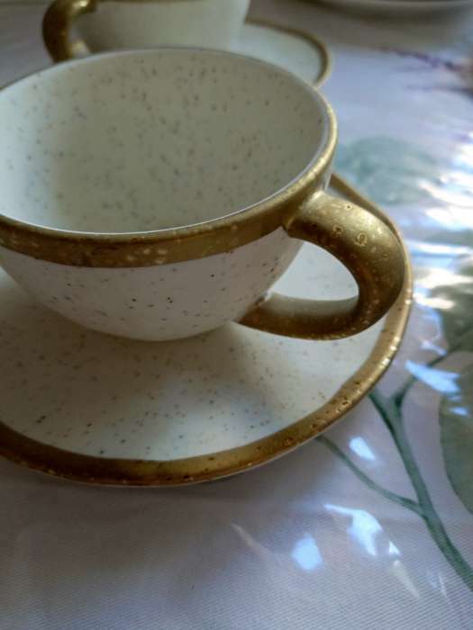 Фотография покупателя товара Чайная пара фарфоровая Magistro Poursephona, 2 предмета: чашка 240 мл, блюдце d=16 см, цвет бежевый - Фото 8
