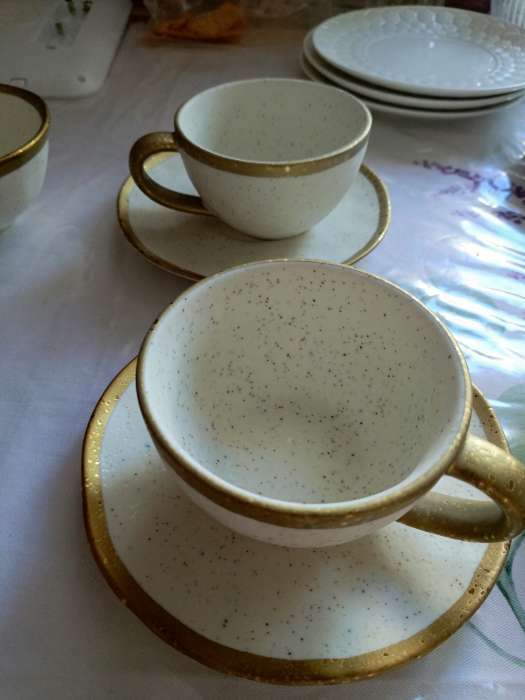 Фотография покупателя товара Чайная пара фарфоровая Magistro Poursephona, 2 предмета: чашка 240 мл, блюдце d=16 см, цвет бежевый - Фото 4