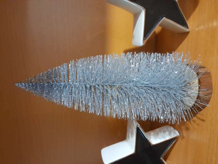 Фотография покупателя товара Новогодний декор «Ёлка в серебристом цвете с блёстками» 8 × 8 × 20 см
