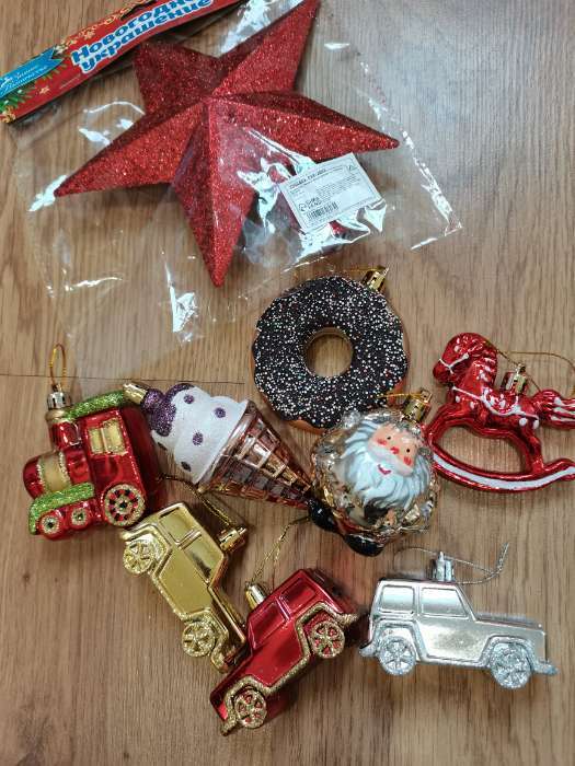 Фотография покупателя товара Ёлочные игрушки 4 шт. «Рожок мороженого» 4.5×10 см - Фото 11