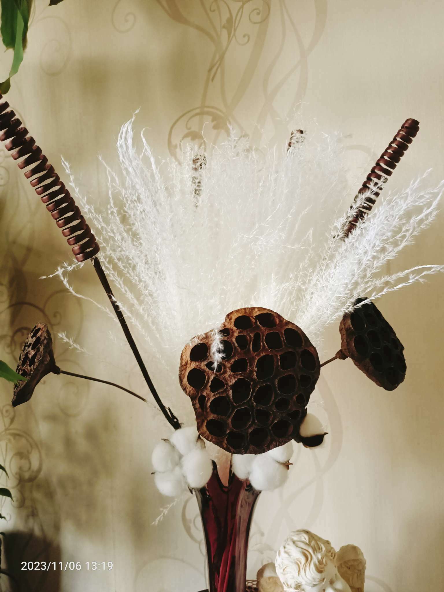 Фотография покупателя товара Декор сухоцвет «Лотос», d=8-11 см, коричневый - Фото 2