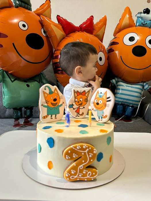 Фотография покупателя товара Шары воздушные фольгированные 39" «Три кота. Коржик», ходячая фигура - Фото 6