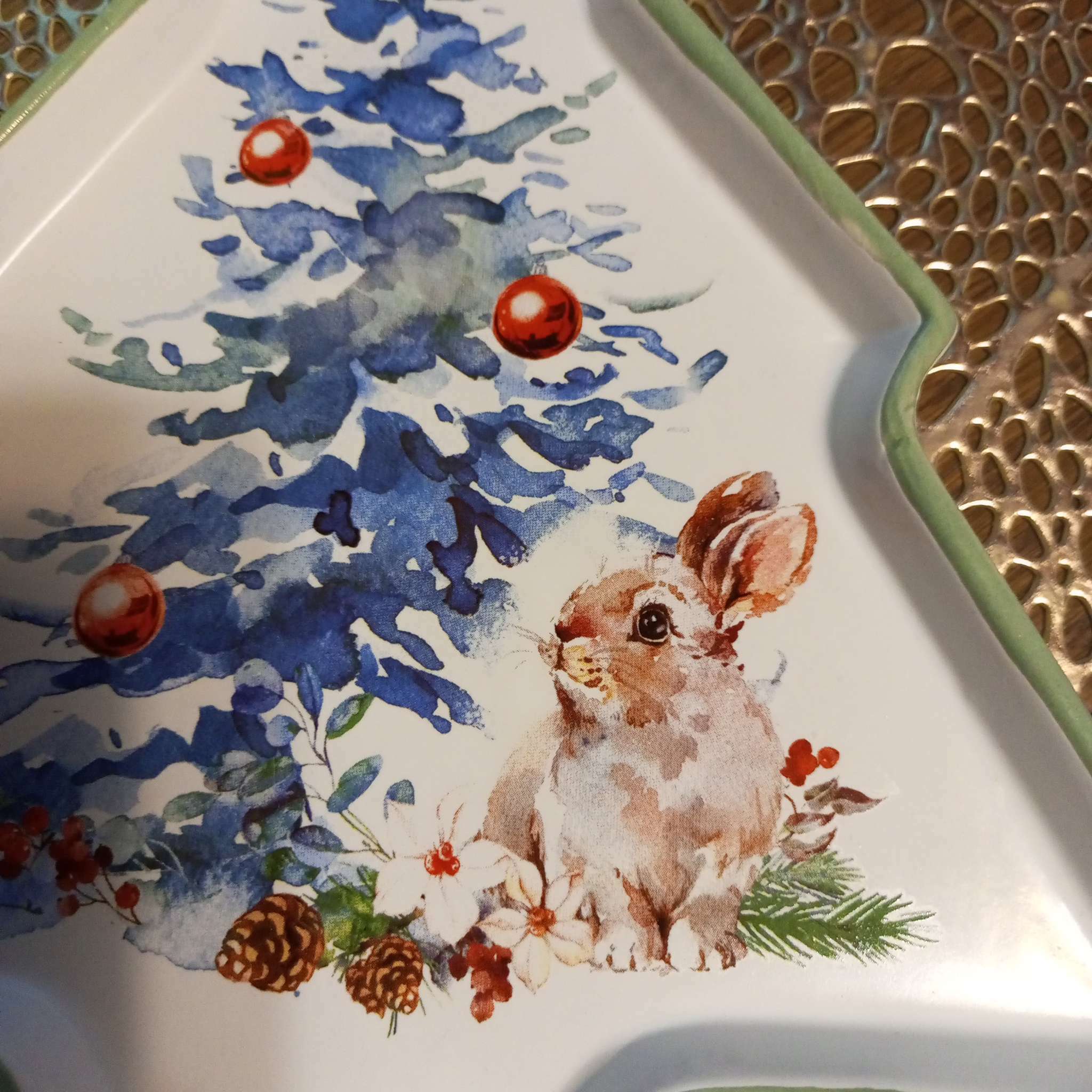 Фотография покупателя товара Блюдо новогоднее «Новогоднее настроение», 23×22×2 см, ручная работа - Фото 3