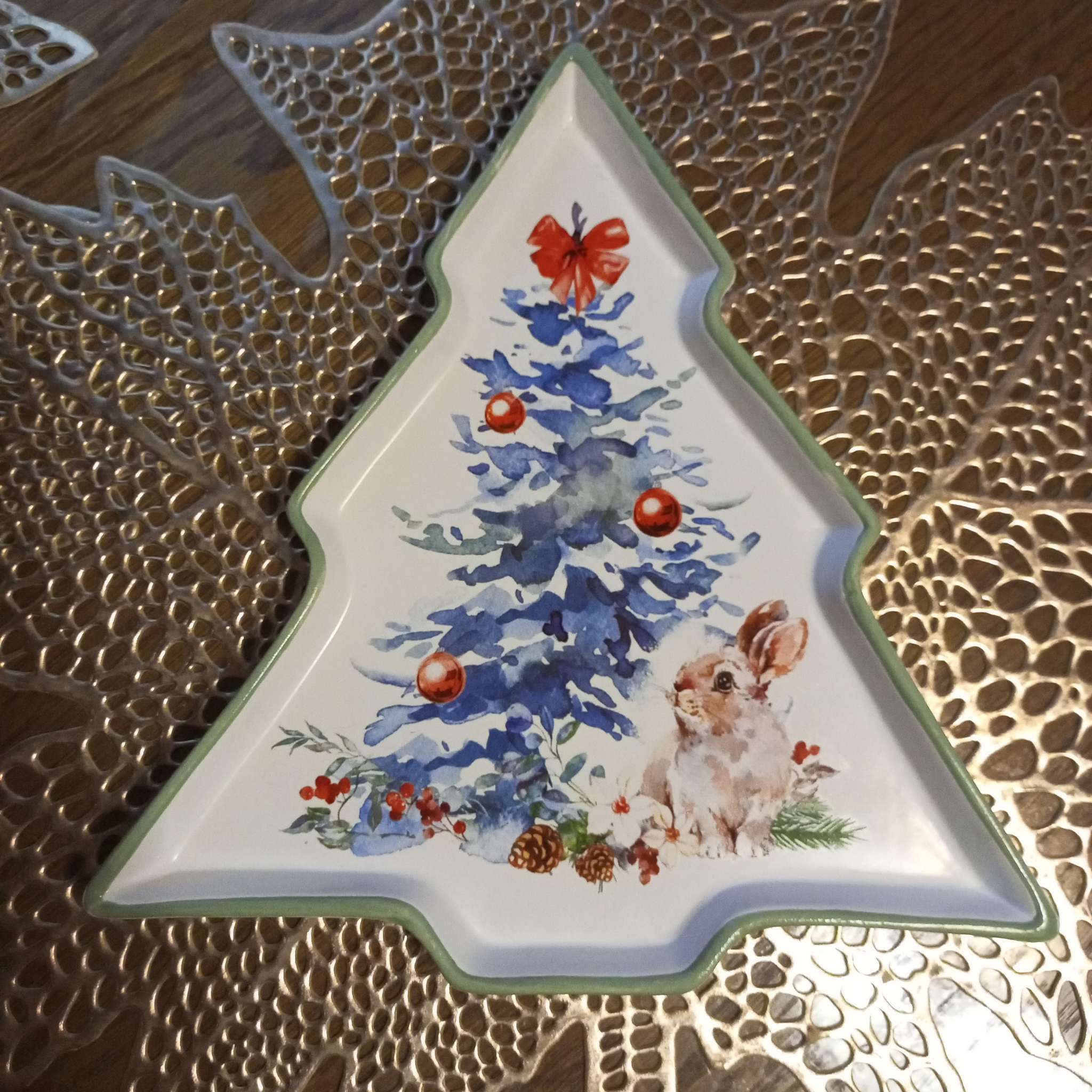 Фотография покупателя товара Блюдо новогоднее «Новогоднее настроение», 23×22×2 см, ручная работа - Фото 2