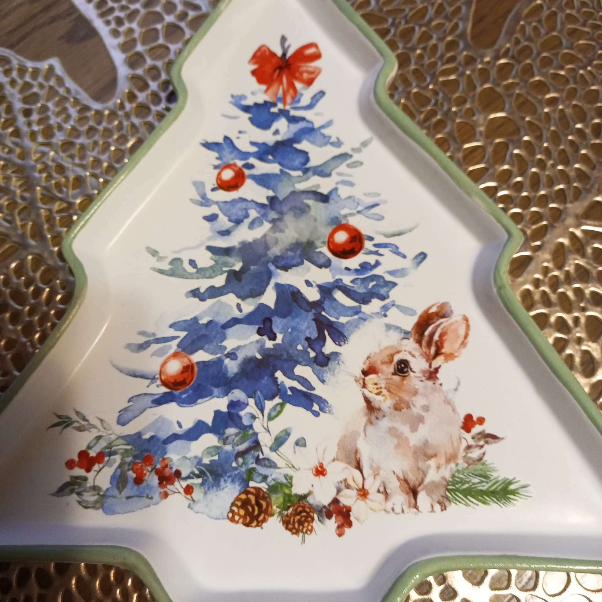 Фотография покупателя товара Блюдо новогоднее «Новогоднее настроение», 23×22×2 см, ручная работа - Фото 4