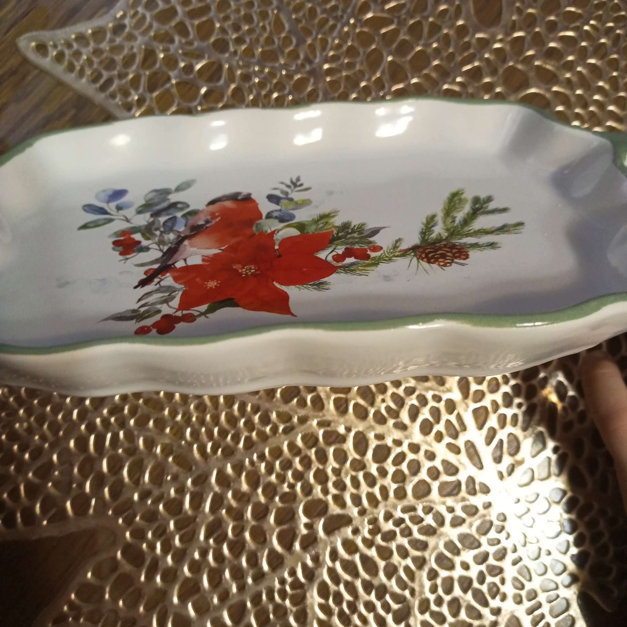 Фотография покупателя товара Блюдо новогоднее «Зимней сказки», 23×13×2.5 см, ручная работа - Фото 5