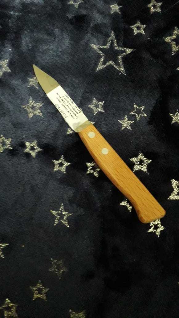 Фотография покупателя товара Нож кухонный «Ретро», для овощей, лезвие 8 см, с деревянной ручкой, цвет МИКС - Фото 2