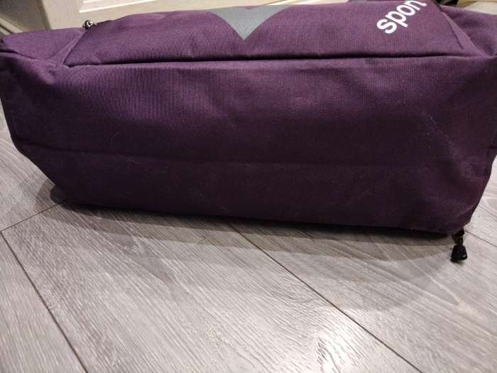 Фотография покупателя товара Сумка спортивная на молнии, отдел для обуви, наружный карман, цвет фиолетовый - Фото 2