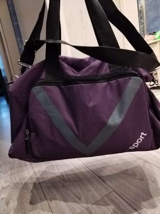 Фотография покупателя товара Сумка спортивная на молнии, отдел для обуви, наружный карман, цвет фиолетовый - Фото 3