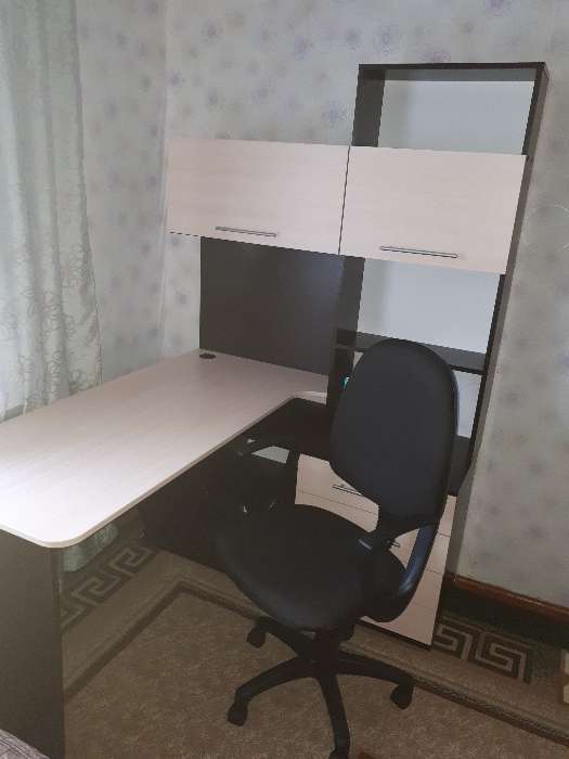 Фотография покупателя товара Компьютерный стол «КСТ-14», угловой, правый, корпус венге / фасад белёный дуб