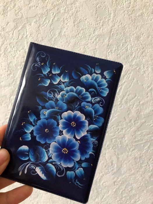 Фотография покупателя товара Обложка для паспорта, цвет синий - Фото 1