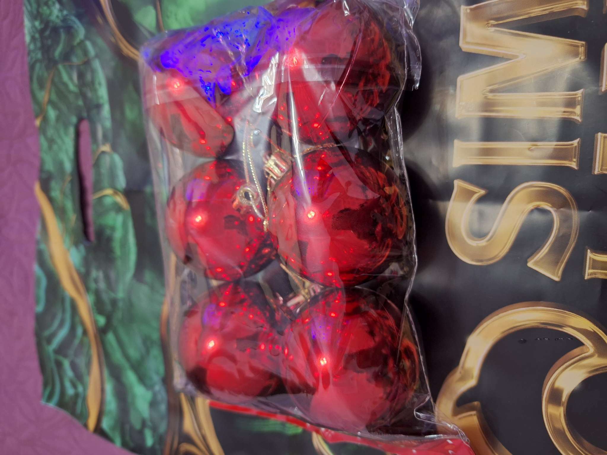 Фотография покупателя товара Набор шаров пластик d-6 см, 6 шт "Глянец" красный