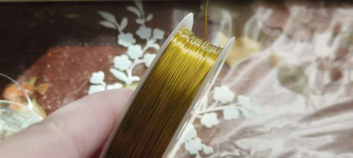 Фотография покупателя товара Проволока для бисероплетения D= 0,3 мм, длина 30 м, цвет золотой