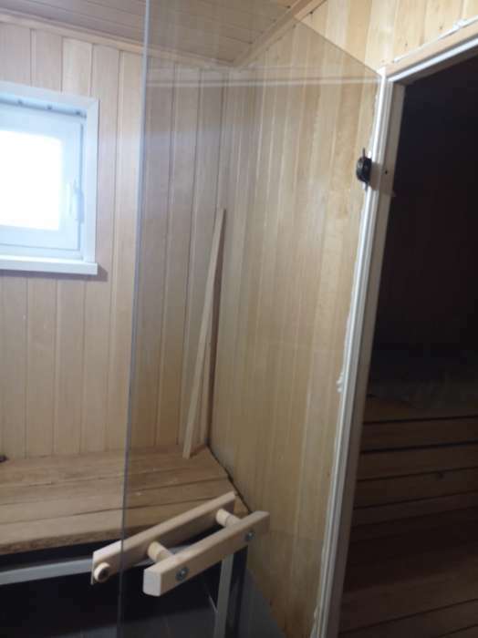 Фотография покупателя товара Дверь для бани и сауны стеклянная "Бронза", размер коробки 190х67, 6мм, левое открывание - Фото 2