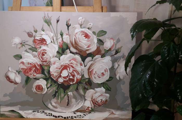 Фотография покупателя товара Картина по номерам «Пионовидные розы» 40×50 см - Фото 2