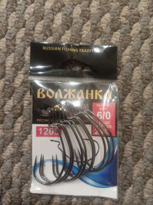 Фотография покупателя товара Крючки Volzhanka Worm Hook № 6/0, 10 шт - Фото 1