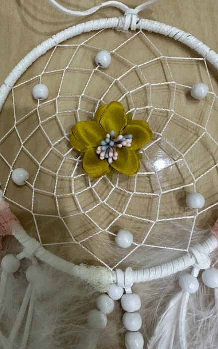 Фотография покупателя товара Ловец снов "Паутинка с цветком" пёрышки и тесьма 39х11 см - Фото 1