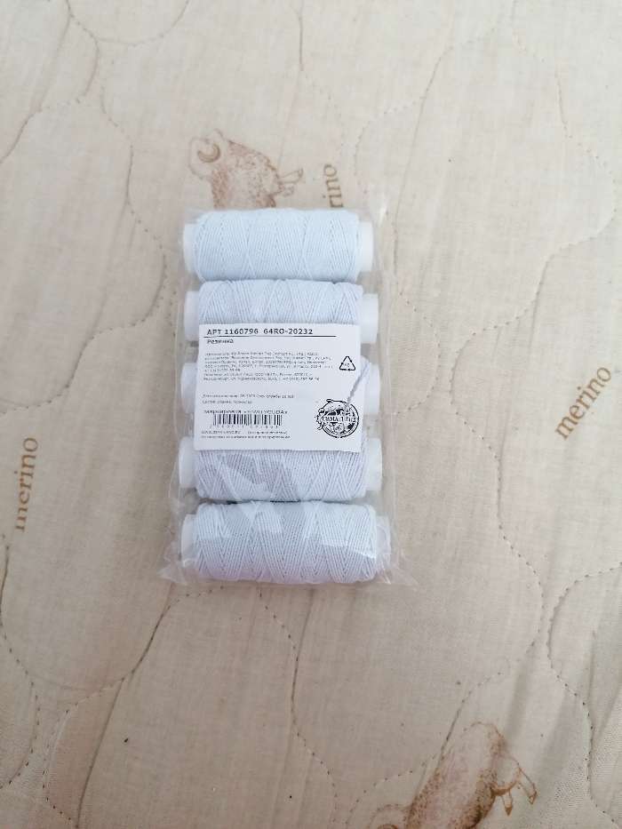 Фотография покупателя товара Резинки шпульные, 10 гр, 20 ± 2 м, 5 шт, цвет белый
