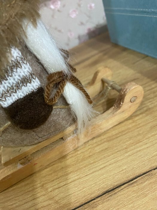 Фотография покупателя товара Кукла интерьерная текстильная «Бабуся в меховом колпаке на санках», 22.5 см - Фото 4